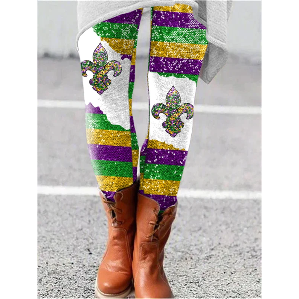 Women's Mardi Gras Print Leggings
