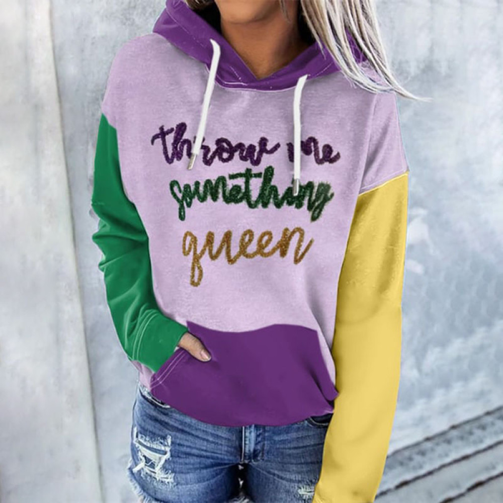 Women's Mardi Gras Printed Hoodie