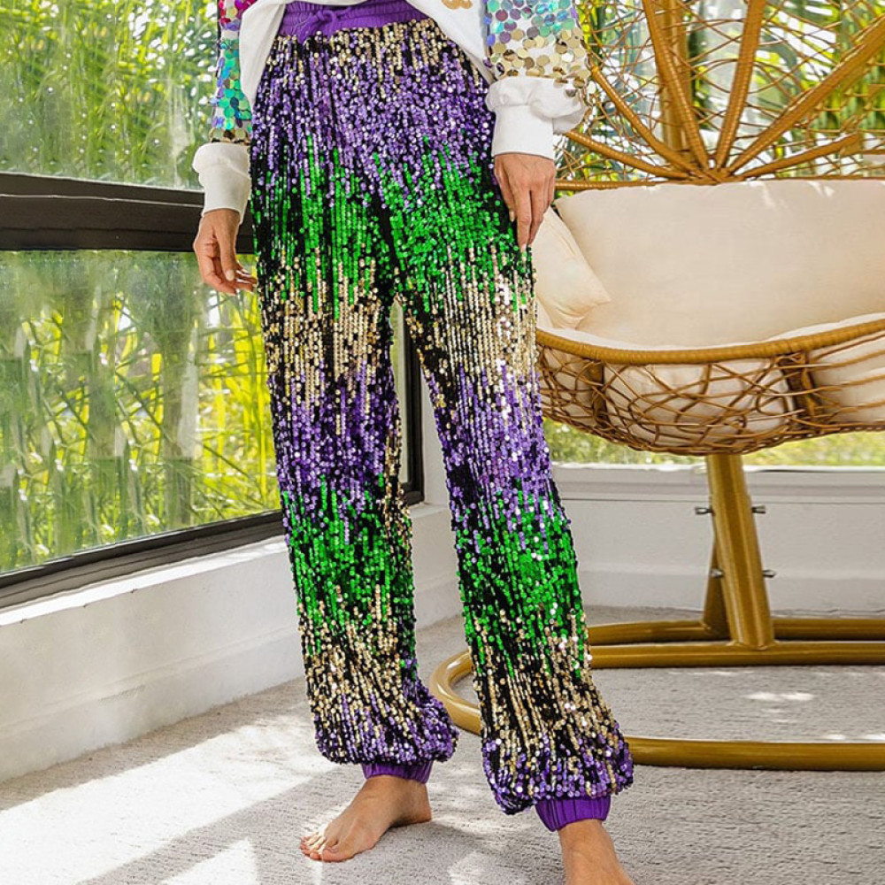 Women's Mardi Gras Printed Track Pants