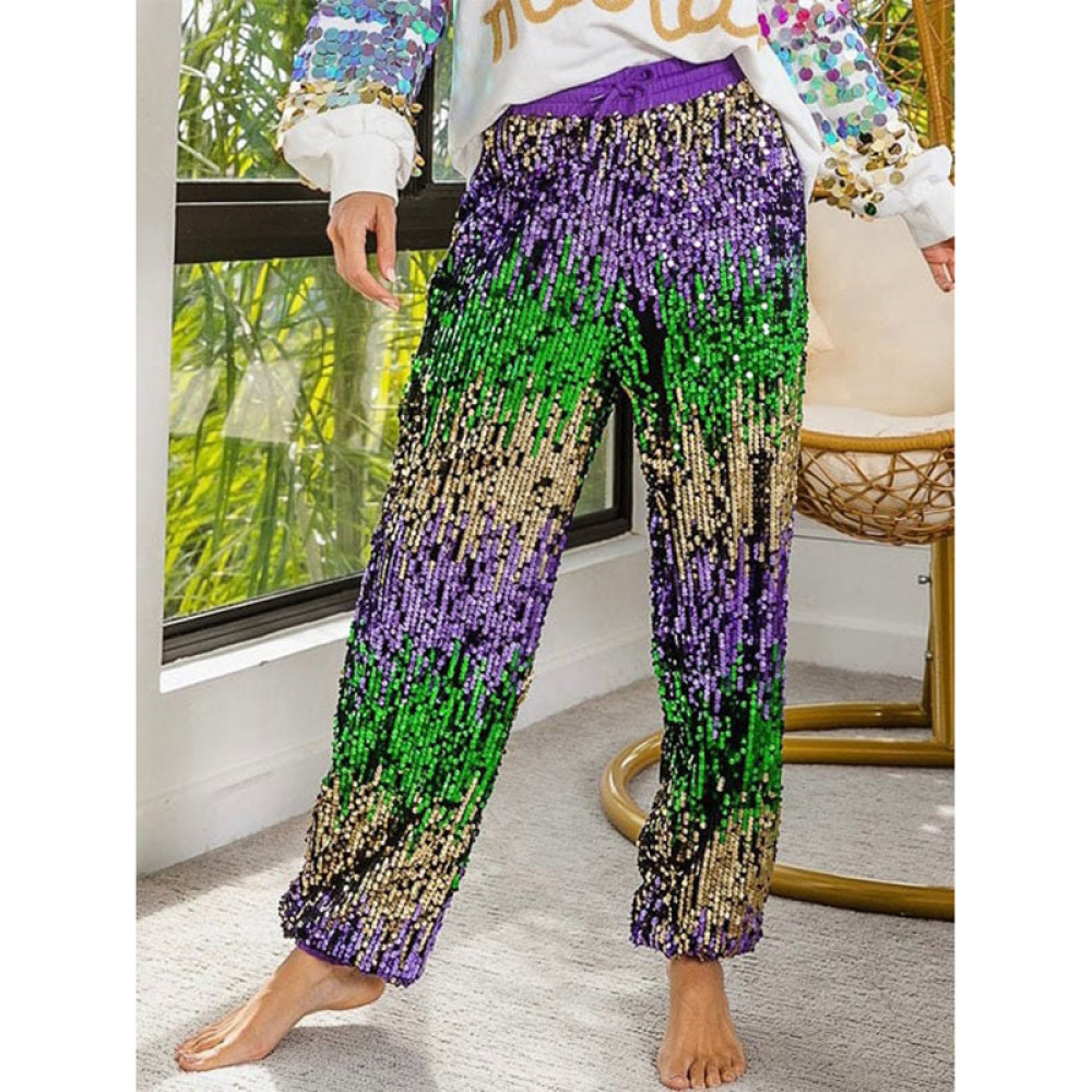 Women's Mardi Gras Printed Track Pants