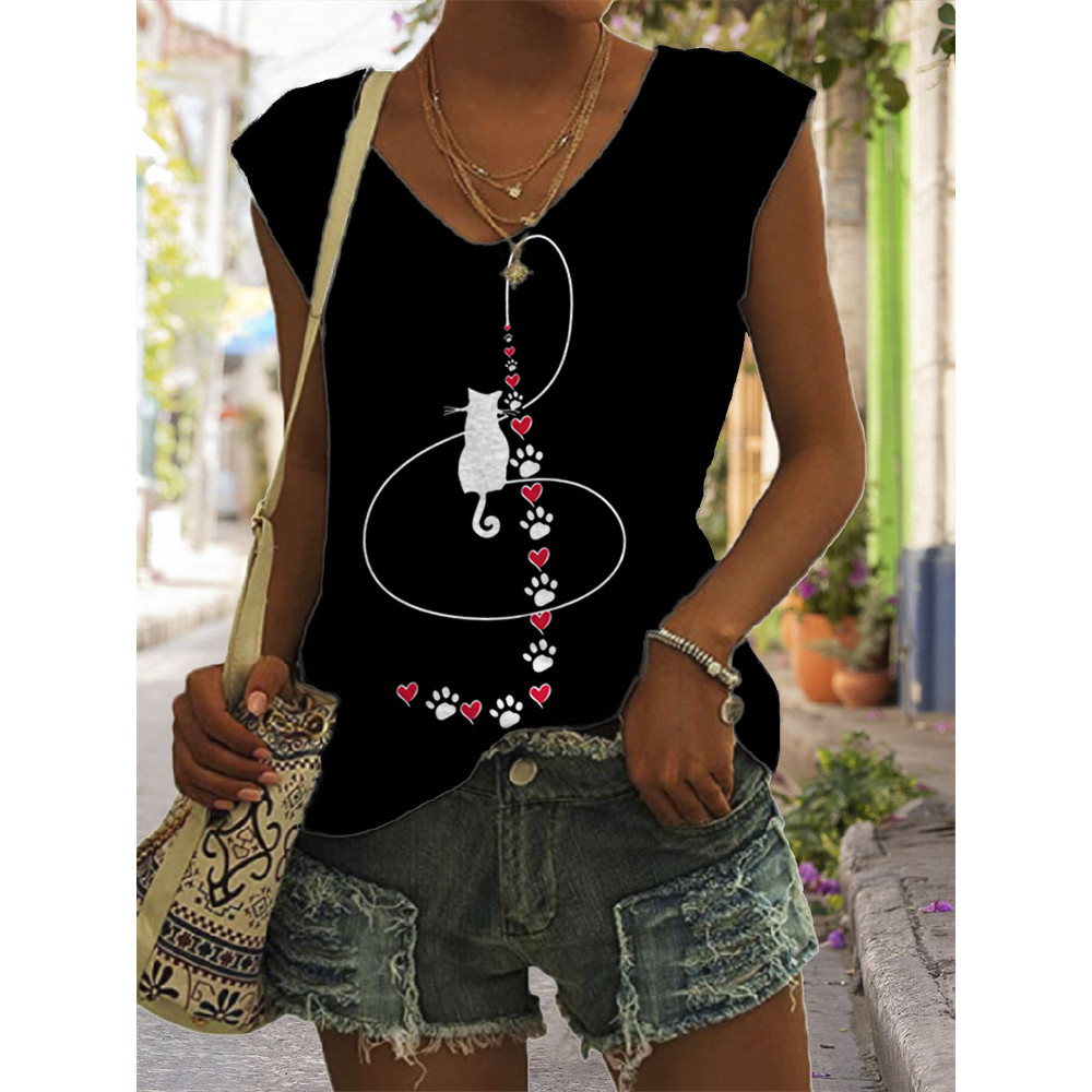 Animal Cat Music Tank Top