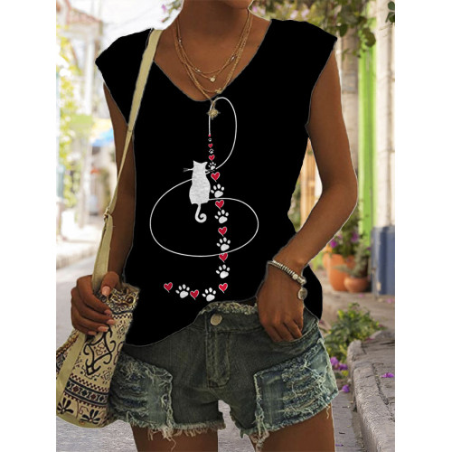 Animal Cat Music Tank Top