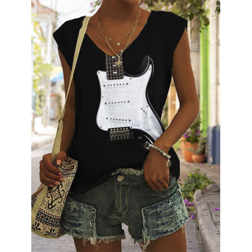 Bass Guitar Music Lover Essential V Neck Tank Top