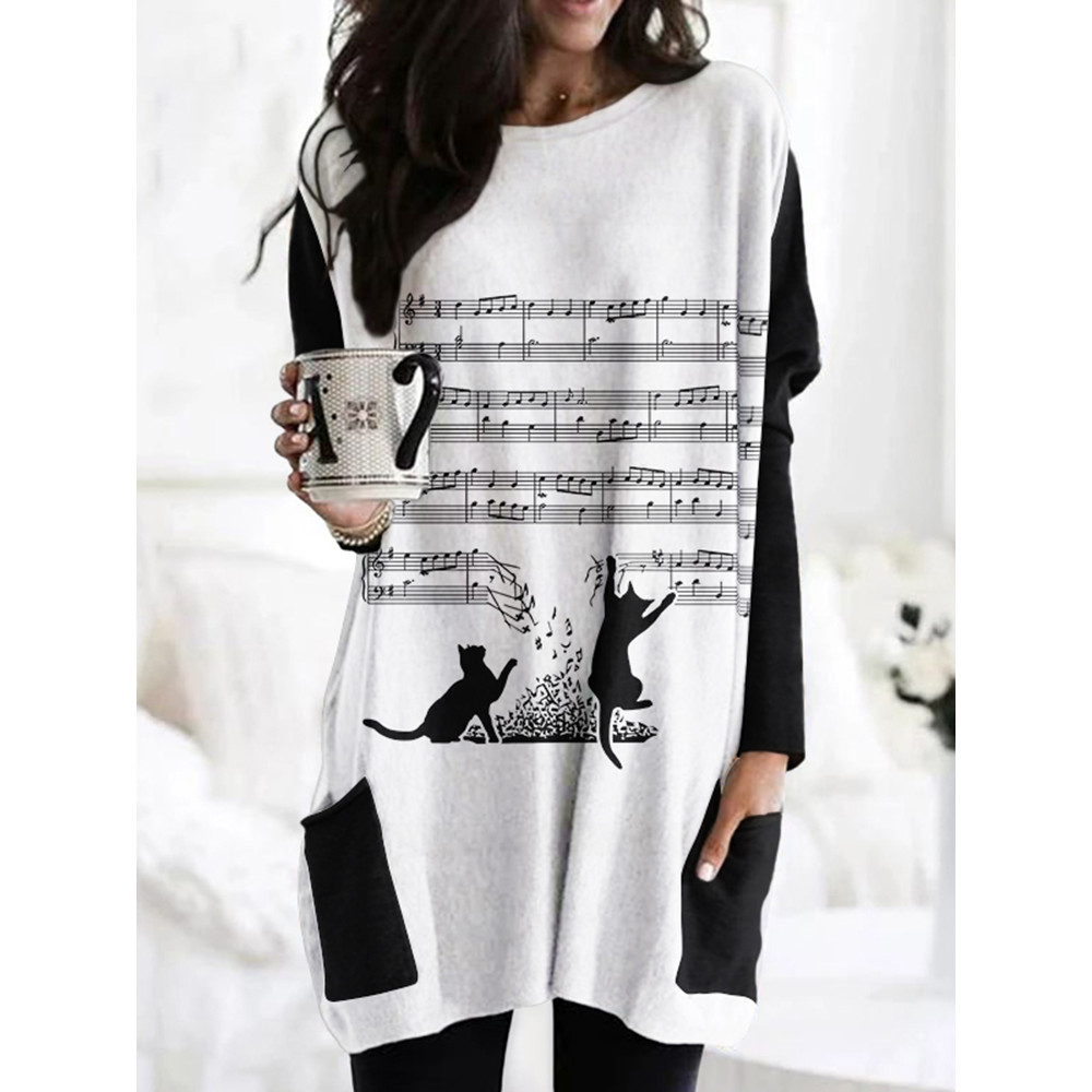 Cat Music Notation Cat Print Tunic