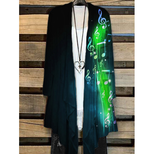 Classy Glowing Music Notes Flowy Cardigan