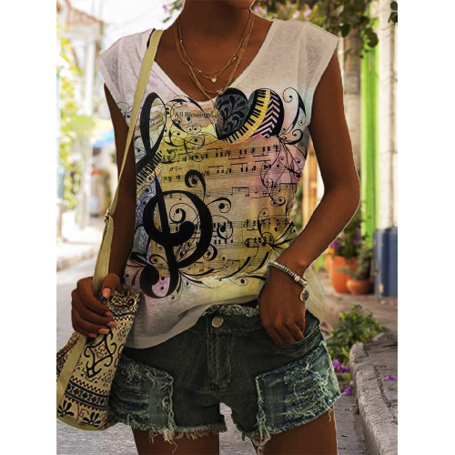 Color Rendering Of Music Pattern Tank Top