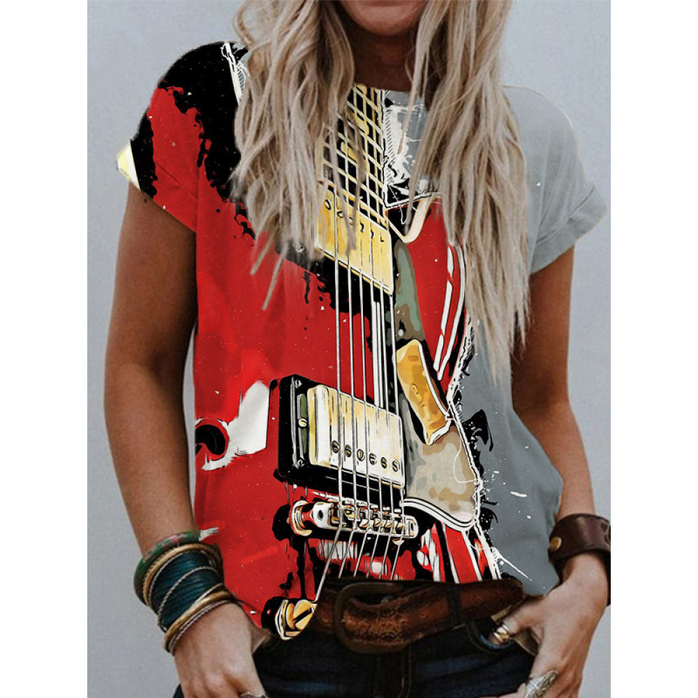 Guitar Music Art Short Sleeve Comfy T Shirt