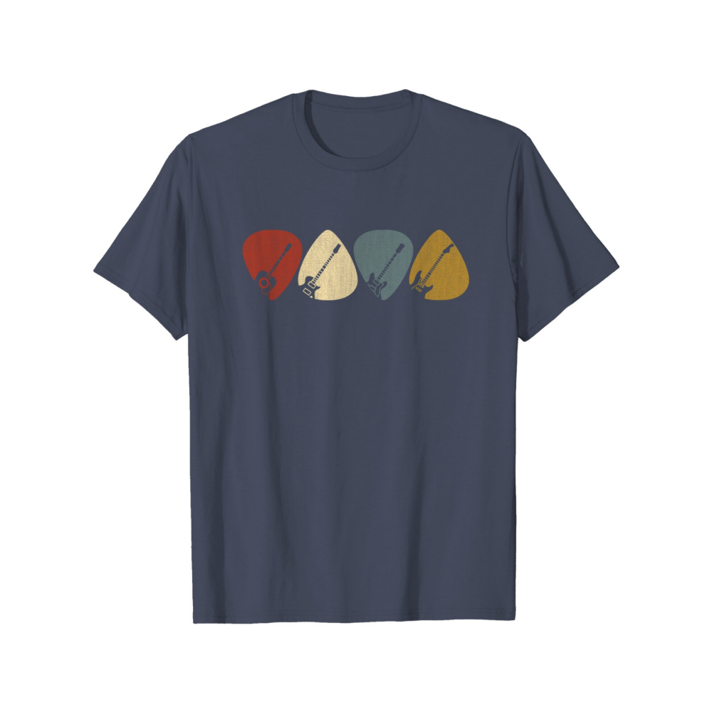 Guitar Pick Gift For Guitarist Retro Vintage T-shirt