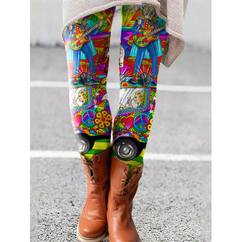 Hippie Music Art Leggings