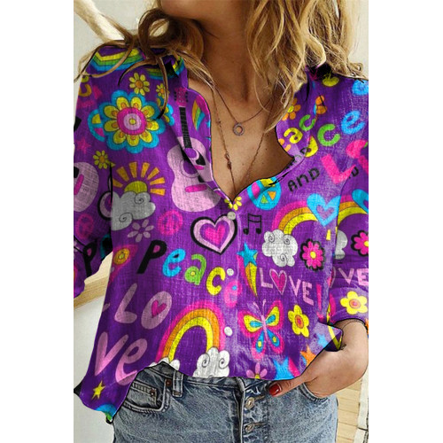 Love And Peace Music Print Shirt
