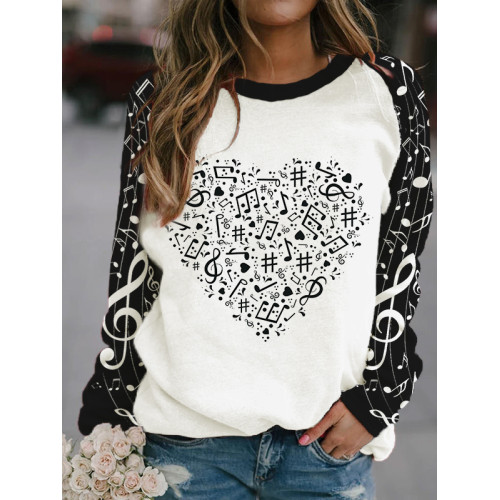 Love Music Notes Art Contrast Comfy Sweatshirt
