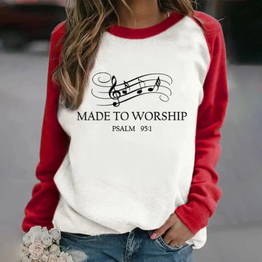 Made to Worship Color Block Crew Neck Sweatshirt