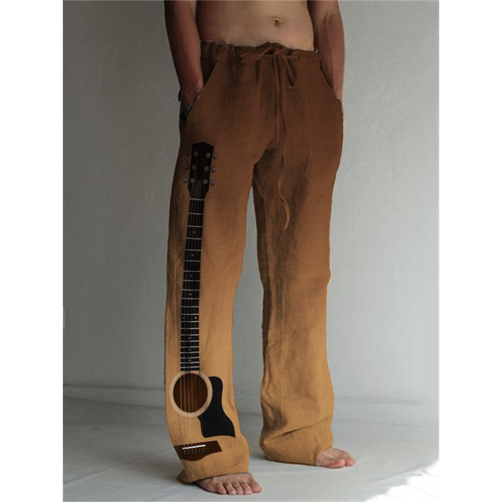 Men's Music Lover Guitar Inspired Gradient Casual Pants