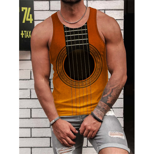 Men's Music Lover Guitar Inspired Gradient Tank Top