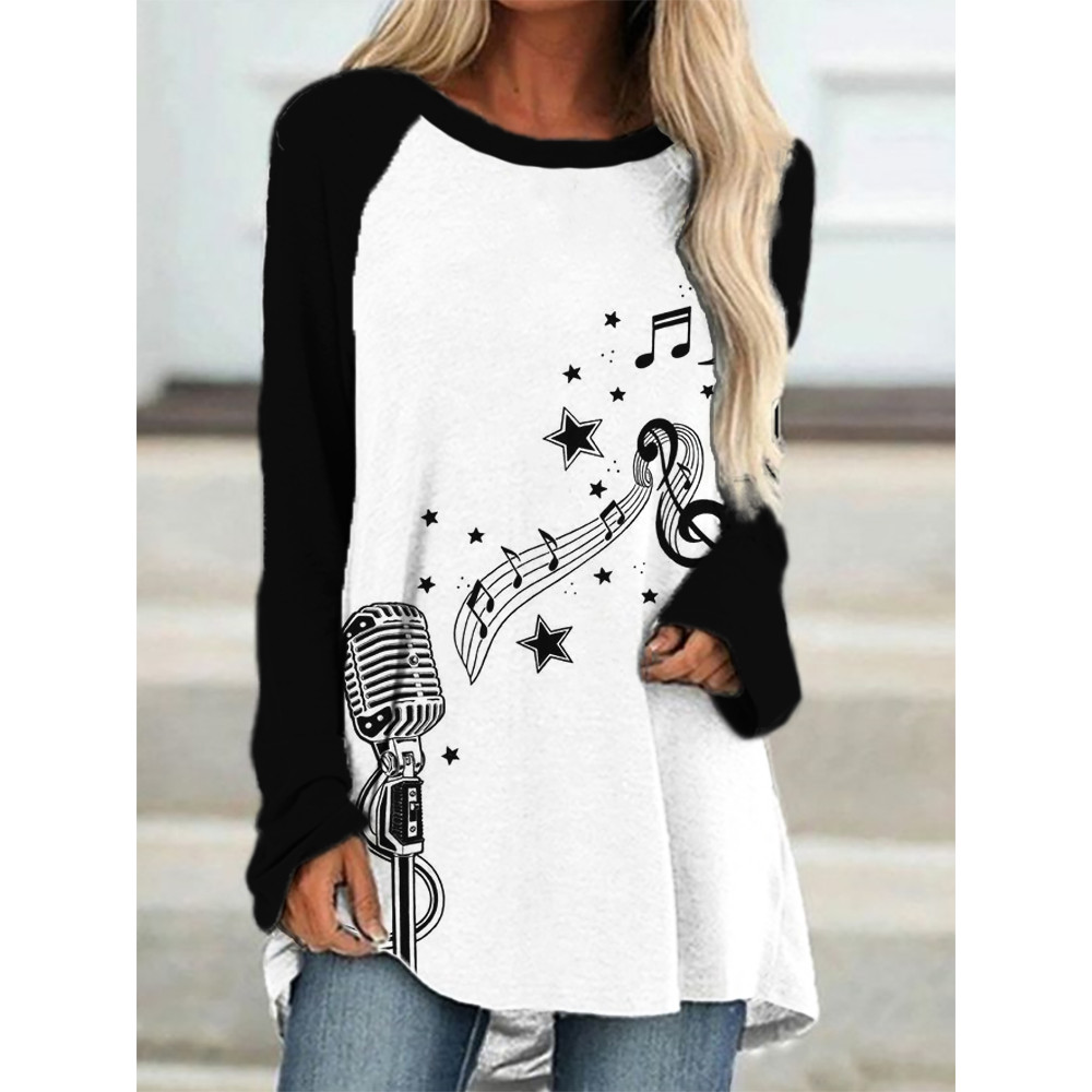 Microphone And Music Notes A Line T Shirt