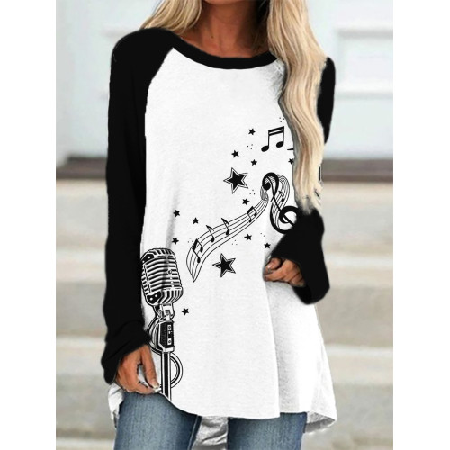 Microphone And Music Notes A Line T Shirt