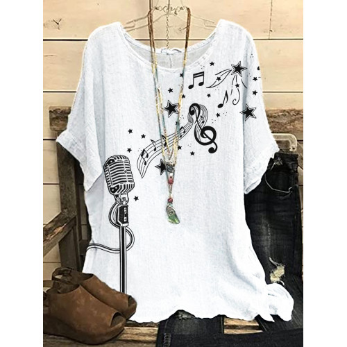 Microphone And Music Notes Art Woven Tunic