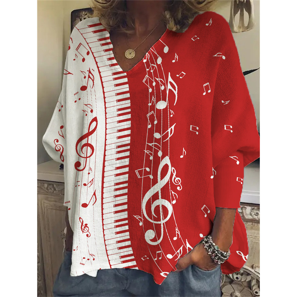 Minimalistic Piano Keys Oversize Comfy Tunic