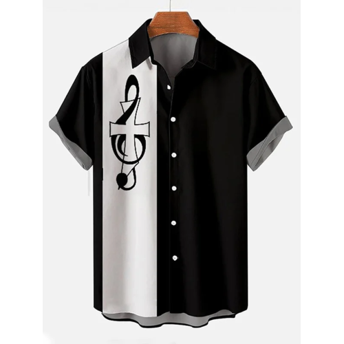 Music Elements Fashion Print Beach Short-sleeved Top