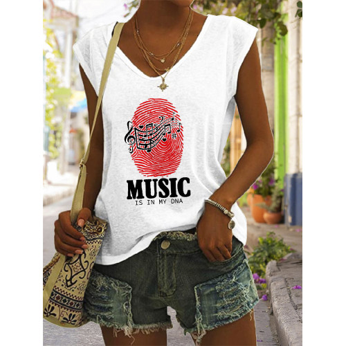 Music Is My DNA V Neck T Shirt