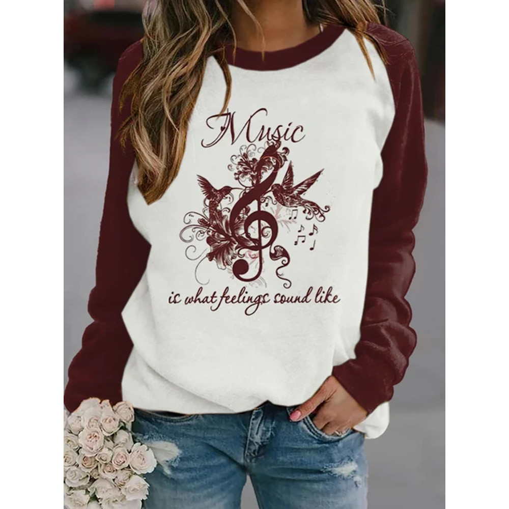 Music Is What Feelings Sound Like Crew Neck Sweatshirt