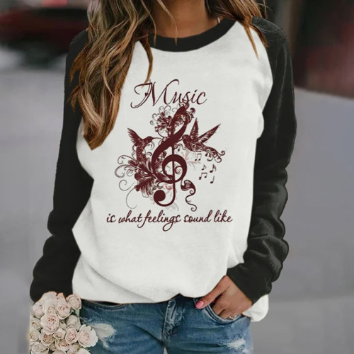 Music Is What Feelings Sound Like Crew Neck Sweatshirt