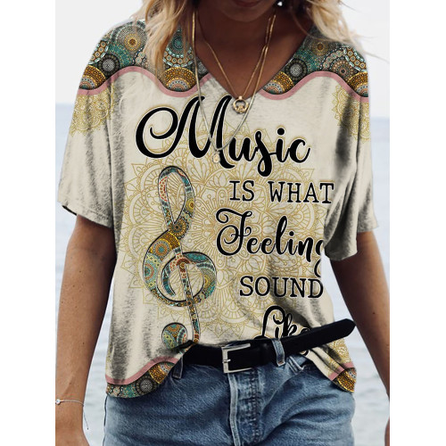 Music Is What Feelings Sound Like V Neck T Shirt