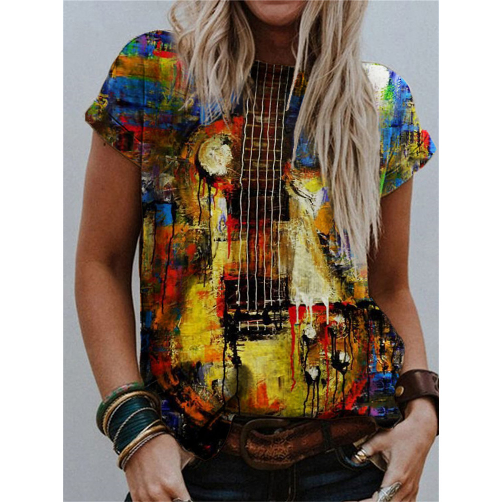 Music Lover Guitar Inspired Abstract Art T Shirt