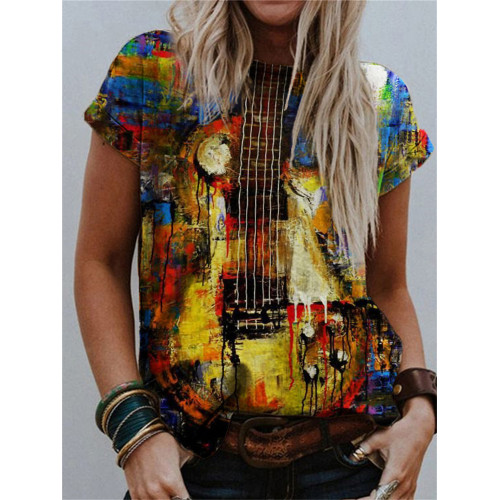 Music Lover Guitar Inspired Abstract Art T Shirt