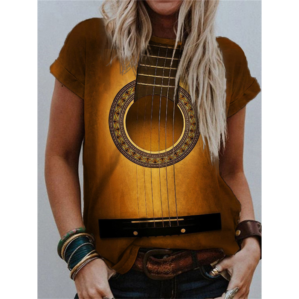 Music Lover Vintage Guitar Inspired Gradient T Shirt