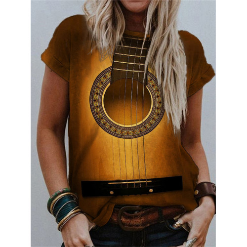 Music Lover Vintage Guitar Inspired Gradient T Shirt