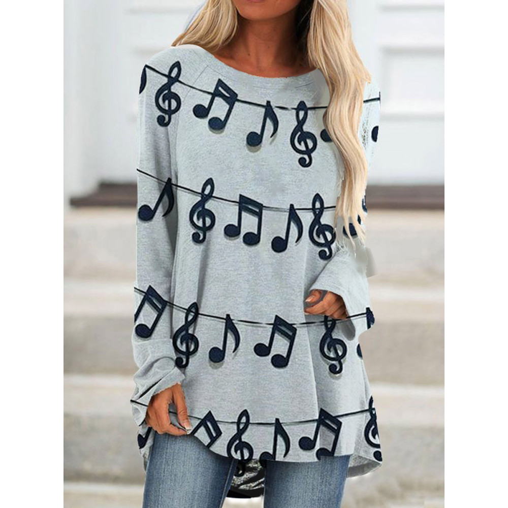 Music Note Art Print A-Line T-Shirt