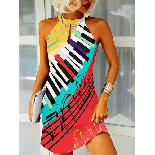 Music Notes And Piano Keys Art Mini Dress