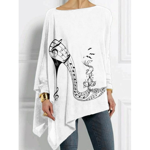 Music Notes Shoe Art Bat Sleeve T Shirt
