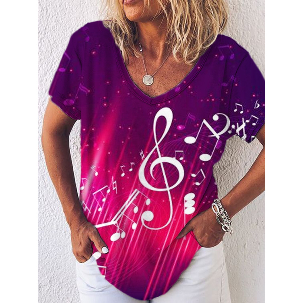 Music Notes Sparkle Light-Sensitive Art Print T-Shirt