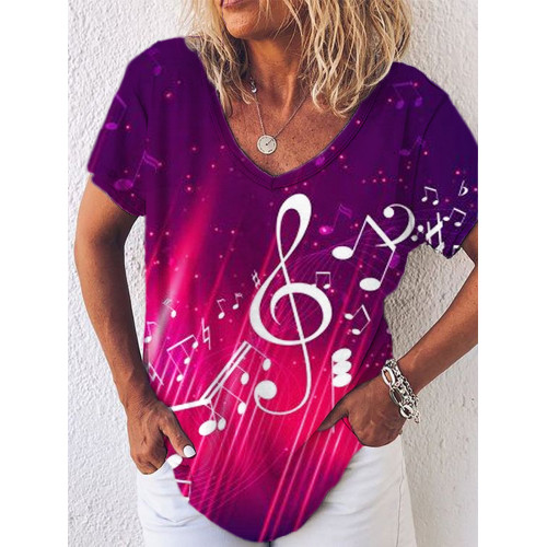 Music Notes Sparkle Light-Sensitive Art Print T-Shirt