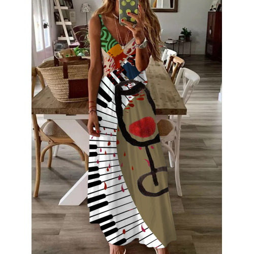 Music Piano Keys Drink Wine Need Some Music Artistic Abstract Sling Dress