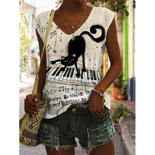 Musical Animal Cat Tank Top