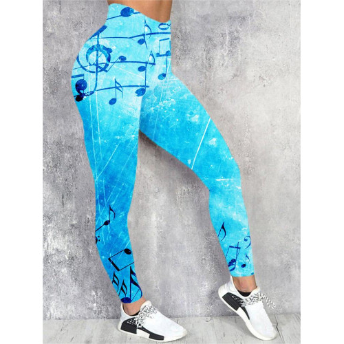 Musical Notes Inspired Art Casual Leggings