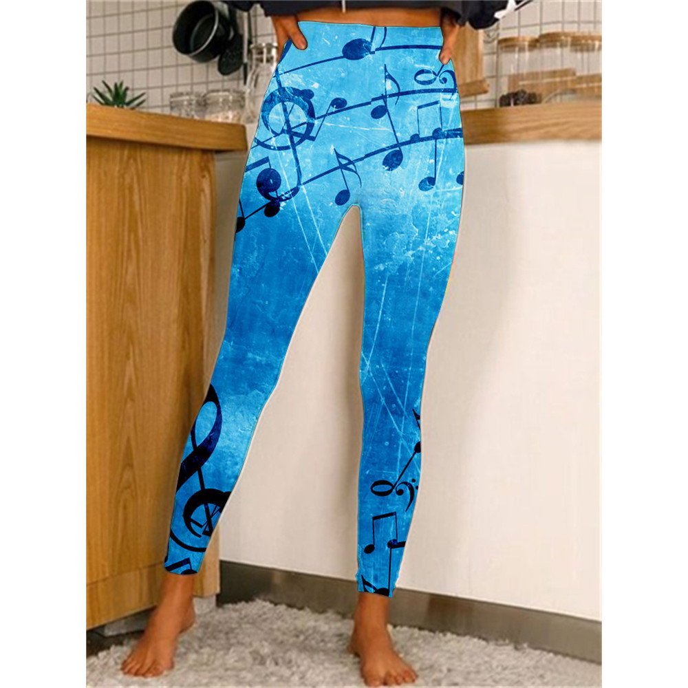 Musical Notes Inspired Casual Leggings