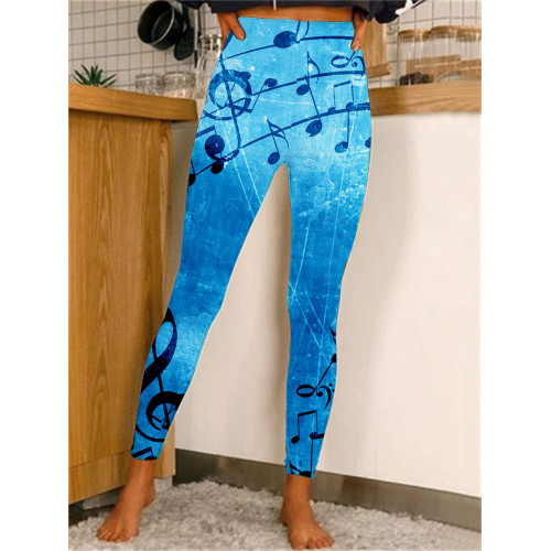 Musical Notes Inspired Casual Leggings
