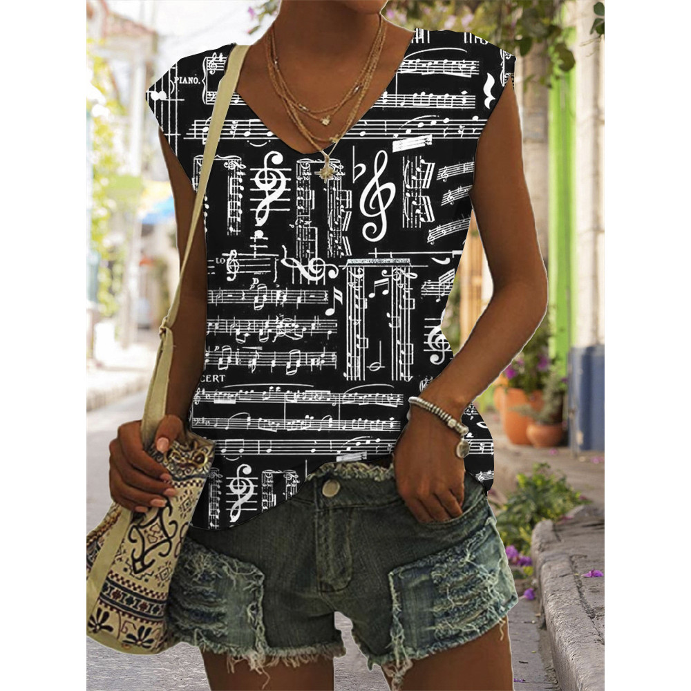 Musical Notes Inspired Music Lover Essential Tank Top