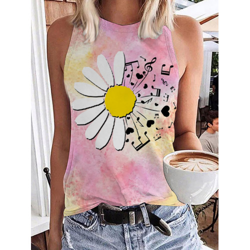 Musical sunflower watercolor rendering Tank Top