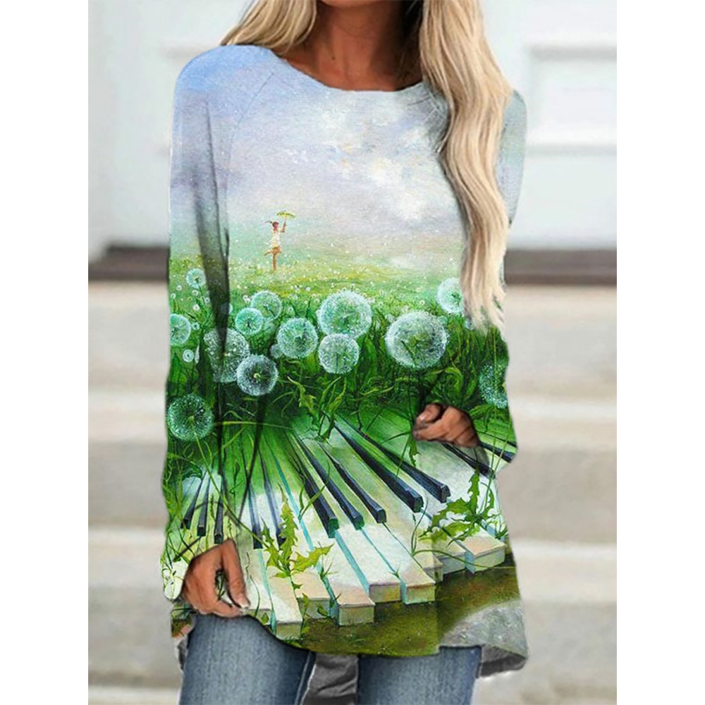 Piano Fan Art Long Sleeve A Line T Shirt
