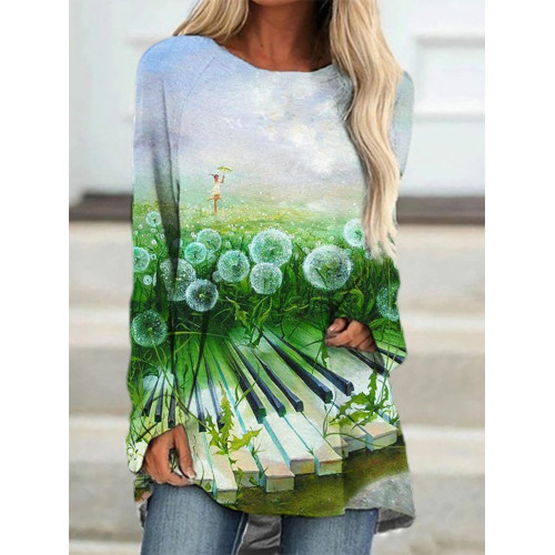 Piano Fan Art Long Sleeve A Line T Shirt