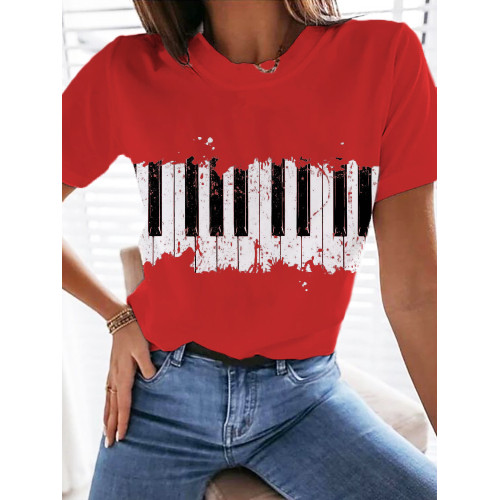 Piano Keys Art Short Sleeve T Shirt