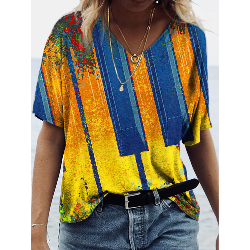 Piano Keys Art V Neck Comfy T Shirt