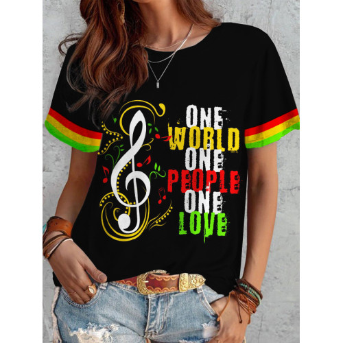 Reggae Lover One World One People One Love T Shirt