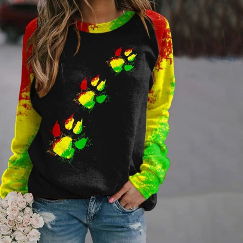 Reggae Music Lion Claw Rasta Print Sweatshirt