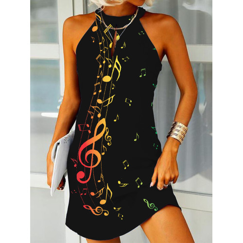 Reggae Rasta Gradient Music Notes Inspired Mini Dress